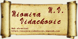 Miomira Vidačković vizit kartica